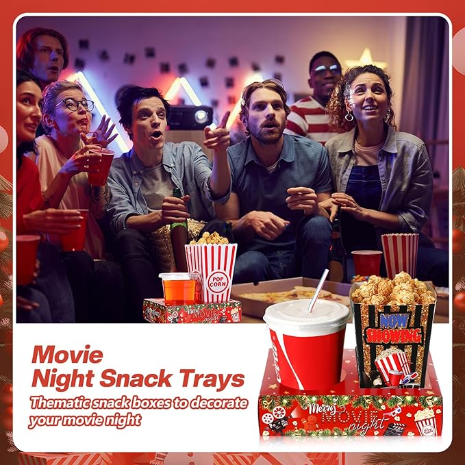 Faccito 36 Pcs Movie Night Snack Trays Movie Theater Snack Boxes Night Supply - Image 5