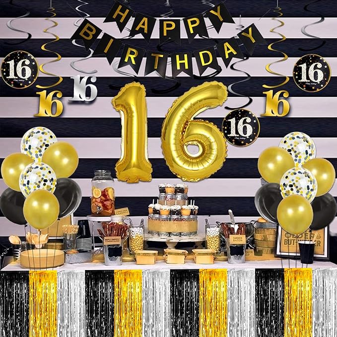 4 Pack 29x108 Inch Metallic Foil Fringe Tinsel Table Skirts - Image 5