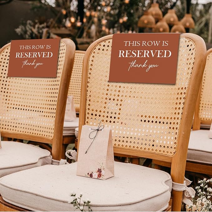 Reserved Seating Chair Signs, This Row Is Reserved Pew Cloths Seating - Image 5