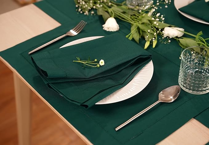 100% Pure Linen Green Napkins 20 x 20 Inch - Image 2