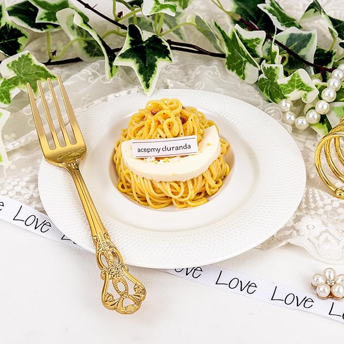 75PCS Gold Plastic Forks - Image 9