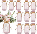 Vintage Glass Flower Vase，12 Pack Pink Farmhouse Glass Centerpiece Vases Mason by LEYIQUCHAMPAGNEWINEGLASSES