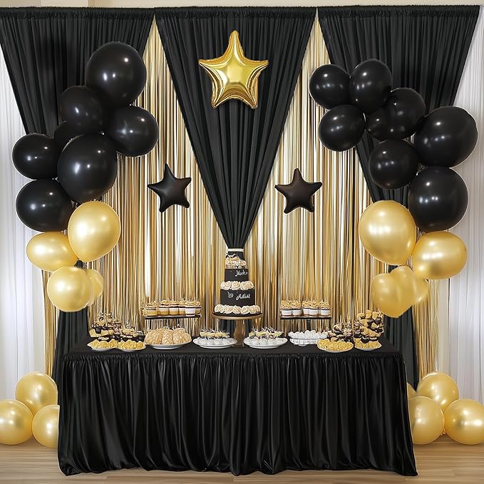 10×14ft Wrinkle Free Black Backdrop Curtain - Image 7