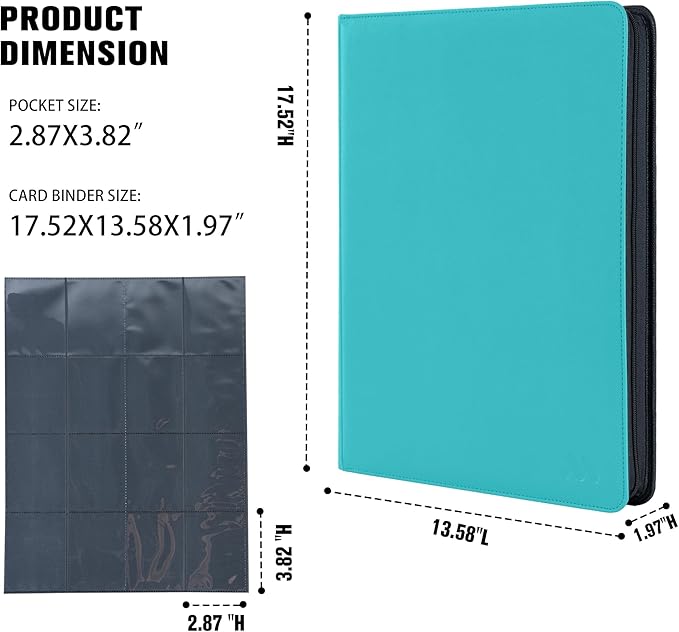 Premium 1000+ Pockets Card Binder, 16 Pockets Trading Card Binder Ringless Side - Image 6
