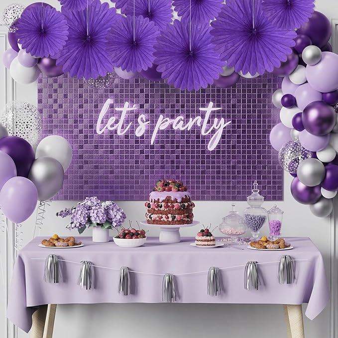20 Pcs Deep Purple Hanging Paper Fan, Hanging Honeycomb Round Paper Fans - Image 4