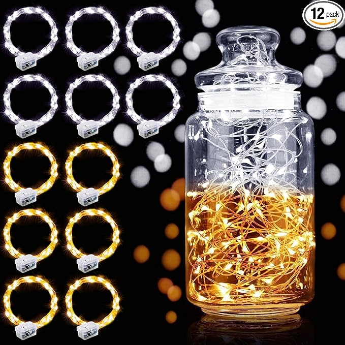Aogist 12 Pack Fairy Lights 3 Modes 7ft 20 LED Waterproof, Battery Operated by Aogist