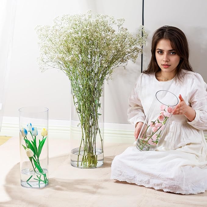 Extra Large Acrylic Cylinder Clear Vase - Image 2
