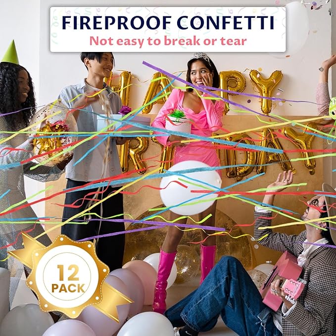 Confetti Cannon 12Inch Multicolor confetti popper party streamer Biodegradable - Image 5
