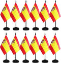 12 Pack Spain Desk Flags Set, Spanish Small Mini Table Office Flags by BCLin