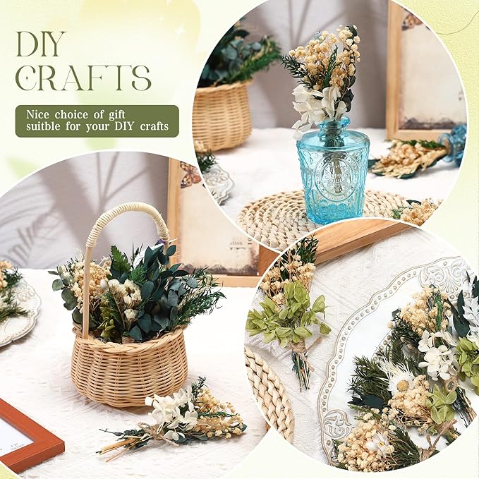 Layhit 12 Pack Boho Dried Flower Bouquet Mini Wedding Handmade Dry Flowers Decor - Image 5