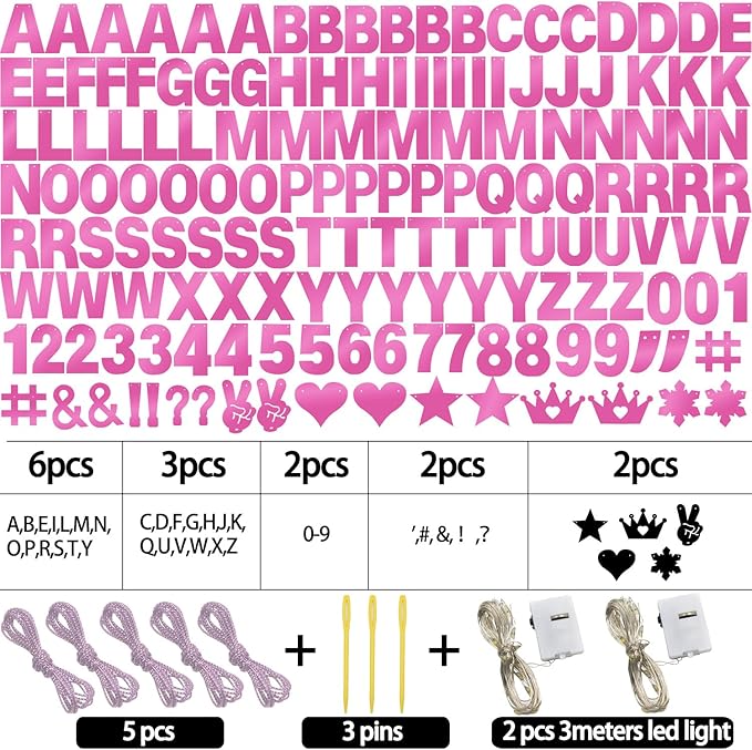 167Pcs DIY Glitter Customizable Banner Kit Happy Birthday Letter Banners - Image 3