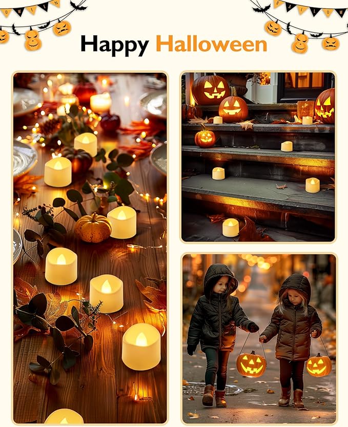 Homemory 12pcs Remote Timer LED Tea Lights Candles, 400+Hours Flickering - Image 5
