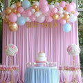 10ftx12ft Wrinkle Free Pink Backdrop Curtain, 2 Panels 12FT Height Pink Wedding by LeegleriTableSkirt