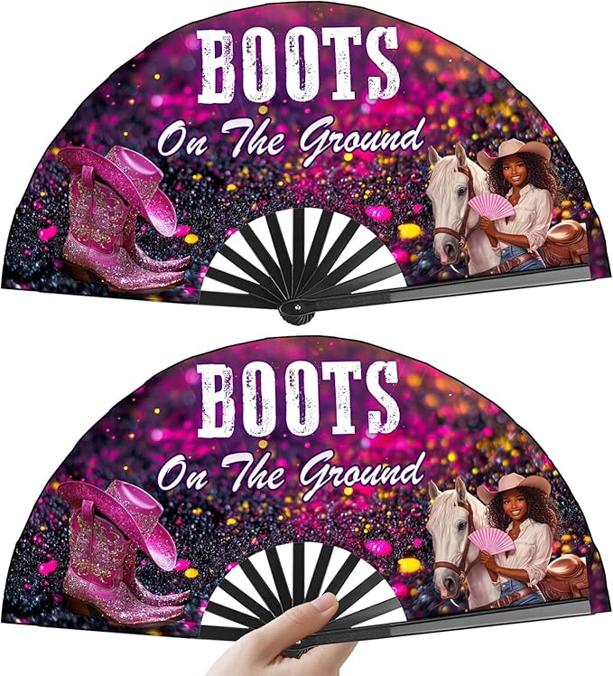Boots on The Ground Hand Fan, 2 Pack Clacking Fans by Hanmsen