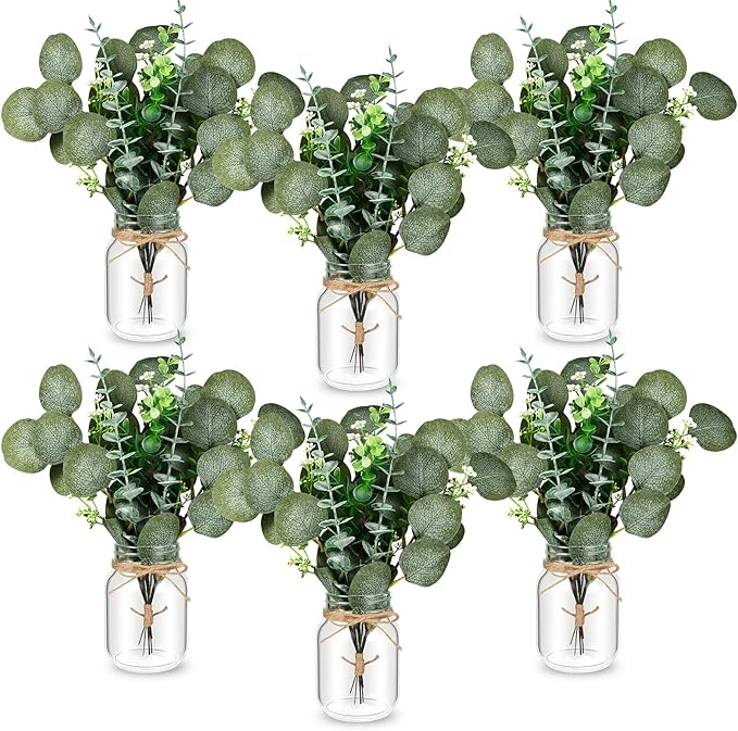 6 Set Centerpiece Table Decorations Mason Jar Table Centerpiece by Unknown