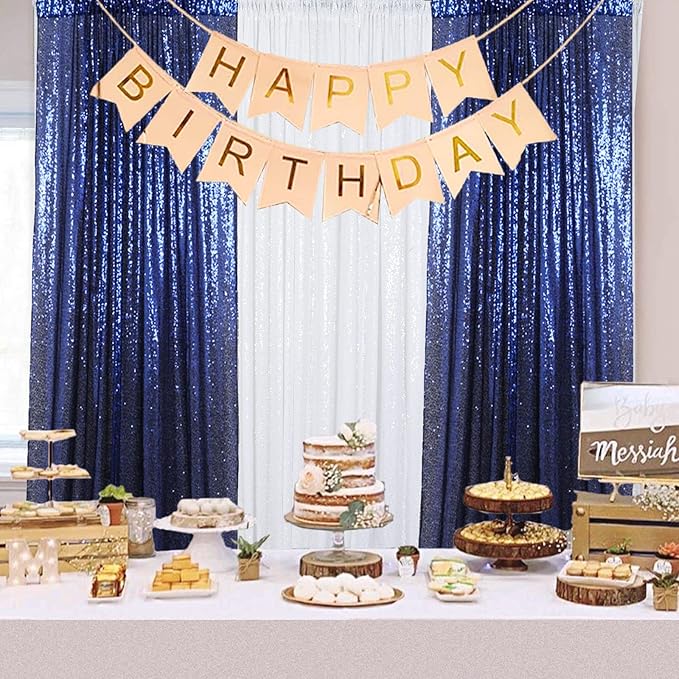 ShinyBeauty Navy Blue Sequin Backdrop 4x10ft - Image 6