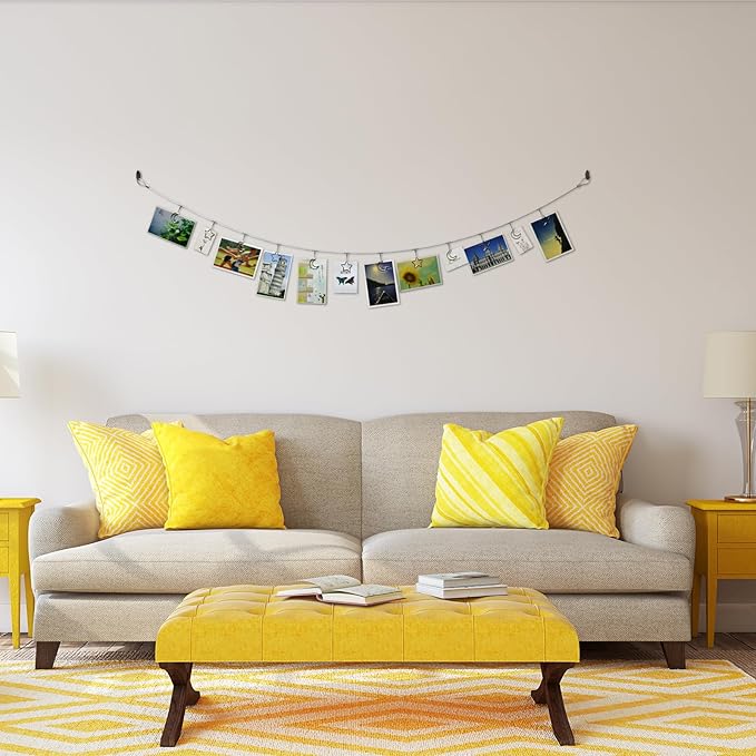 2 Pack Chain Photo Clip Hanging Photo Display Wall Photo Display Metal Photo - Image 6