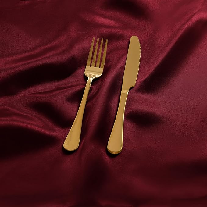 50 Pieces Burgundy Satin Napkins, Silky Soft Smooth Washable Napkins - Image 5