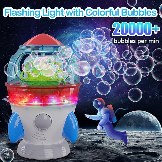 Rocket-Shaped Bubble Machine for Kids & Pets - Image 3