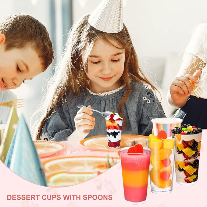 CHENGU 3 oz Clear Plastic Mini Dessert Cups - Image 5