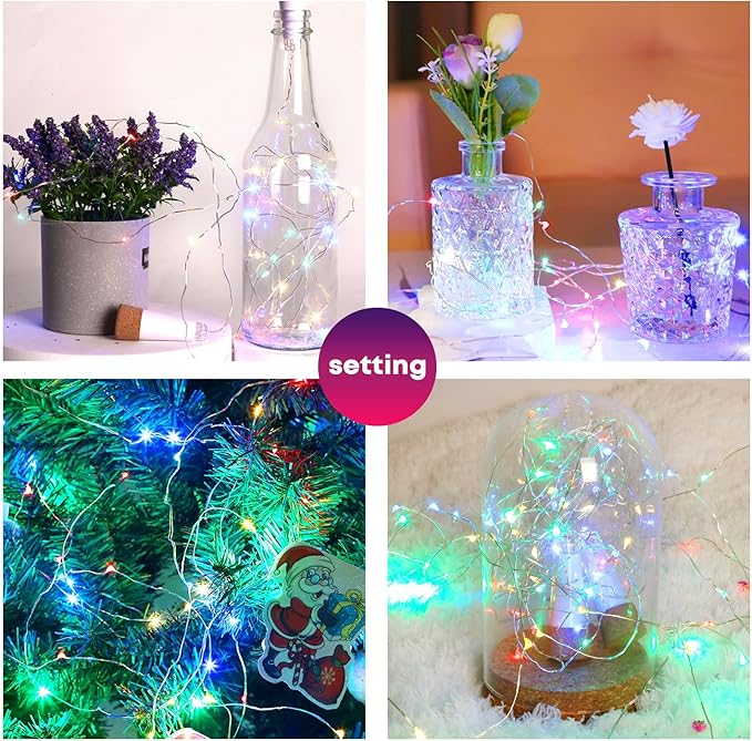 Wine Bottle Lights with Cork Switch - Image 5