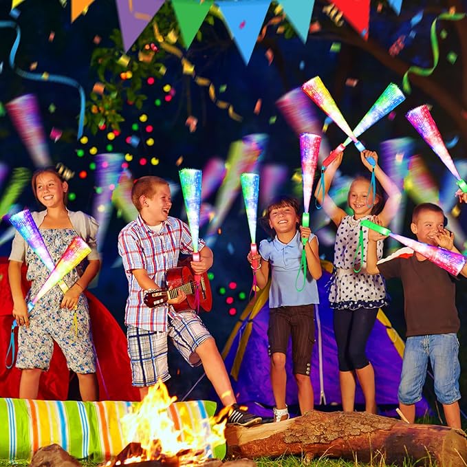 120PCS Glow Fiber Optic Sticks, LED Light Wands, Glow in The Dark Party Supplies - Image 5