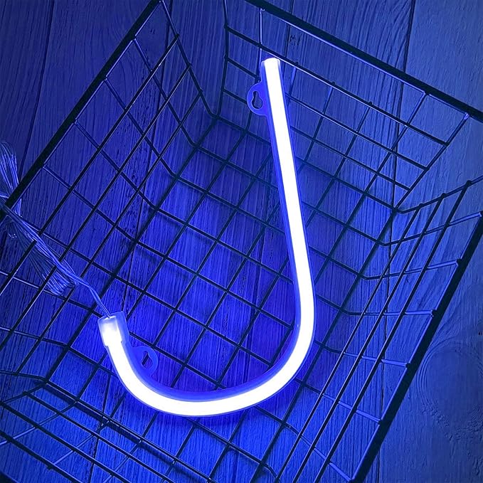 ENUOLI LED Blue Neon Letter Signs Night Light Battery or USB Operated LED - Image 2