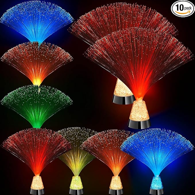 Patelai 10 Pcs LED Fiber Optic Lamp Color Changing Fiber Optic Night Light by Patelai