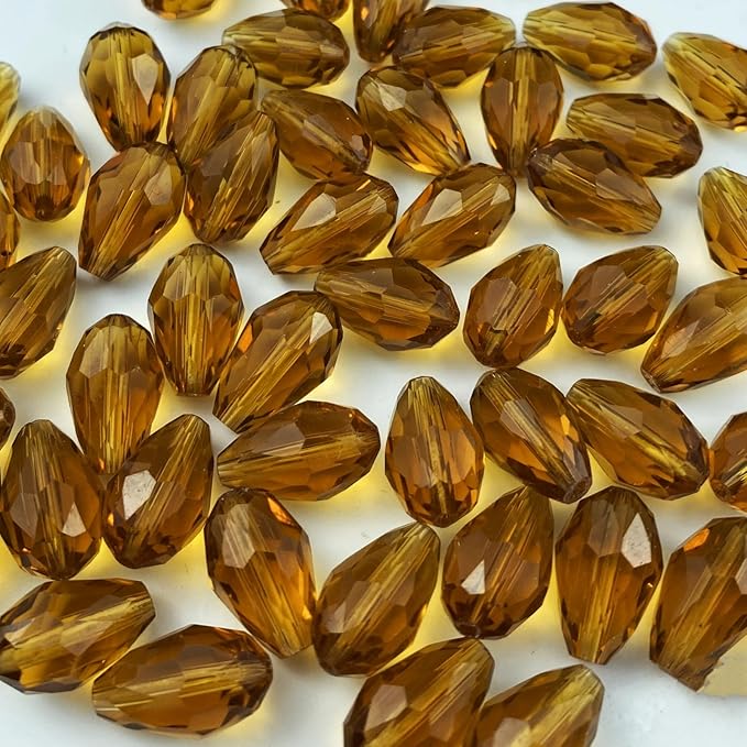 50pcs 10x15mm Teardrop Crystal Glass Beads Vertical Hole Faceted Glass Teardrop by ChooseBeadsChooseHonkoolly
