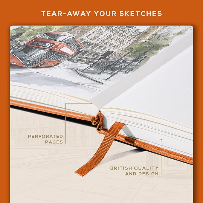 Beechmore Books A4 Sketchbook – 8.5x11 Premium Vegan Leather Bound Large Sketch - Image 5