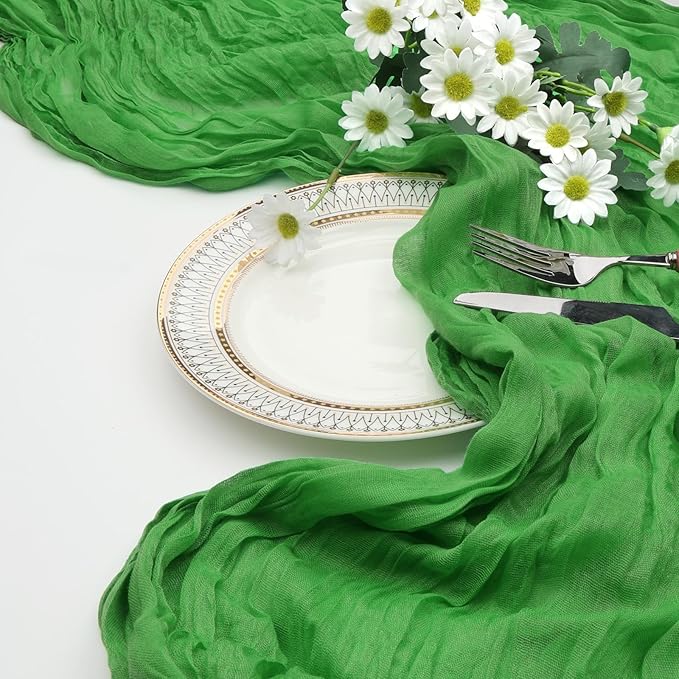 12 Pack Green Cheesecloth Table Runner 10ft Boho Gauze Fabric Cheese Cloth - Image 7