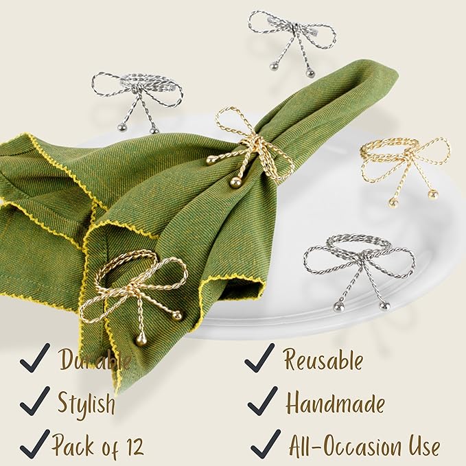Heavy Duty Metal Napkin Ring Set of 12 - Image 8