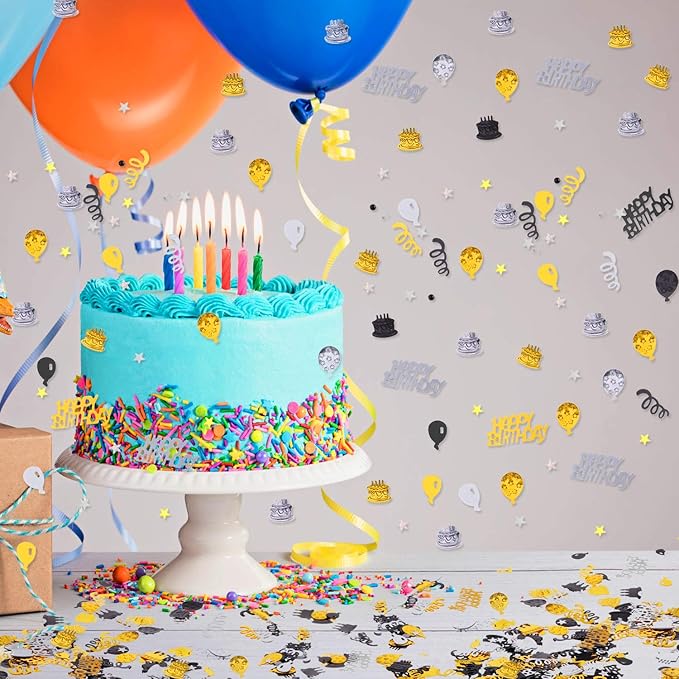 WILLBOND 3000 Pieces Happy Birthday Confetti Birthday Party Cake Confetti - Image 5