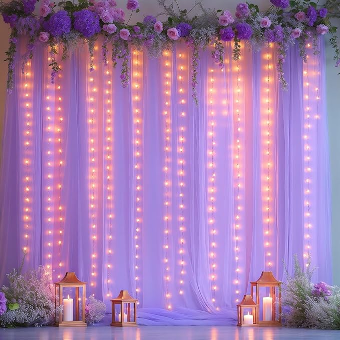 20x10ft Lavender Tulle Backdrop Curtains - Image 4