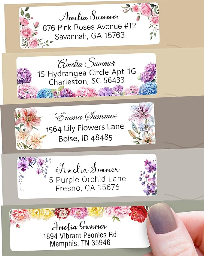 Personalized Return Address Labels Floral by GlitterOwl
