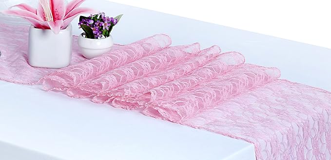 MDS Pack of 25 Wedding 12 x 108 inches Lace Table Runner - Image 2
