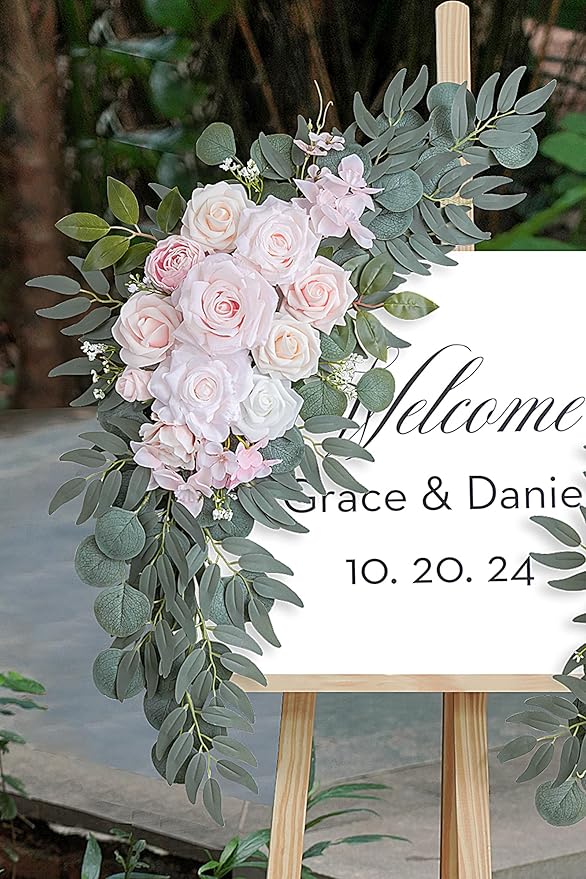 Pink Wedding Arch Flowers Set of 2 - Image 4