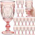 18 Pack Plastic Goblets 10oz Upgrade Vintage Water Goblet Plastic Wine Glasses by Wiwiqing