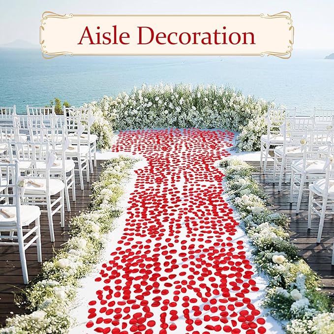 300pcs Dark Red Faux Silk Rose Petals - Image 7