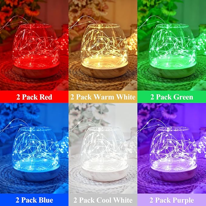 Lakumu 12 Pack Multi Color Led Fairy Lights Battery Operated - Image 2