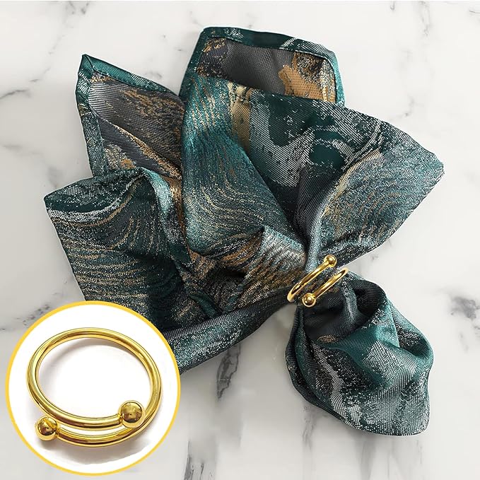 8 Pcs Gold Napkin Rings - Image 3