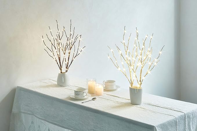 Fudios Lighted Birch Branches 18IN 70 White Willow LED - Image 8