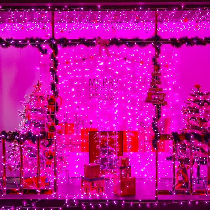 YEGUO Pink String Lights Outdoor Waterproof, 165ft 500 LED Christmas Lights - Image 6