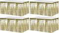 4 Pack 29x108 Inch Metallic Foil Fringe Tinsel Table Skirts by Clayghsen