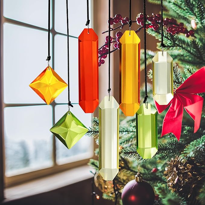 Set of 7 Colorful Crystal Ornaments - Image 3