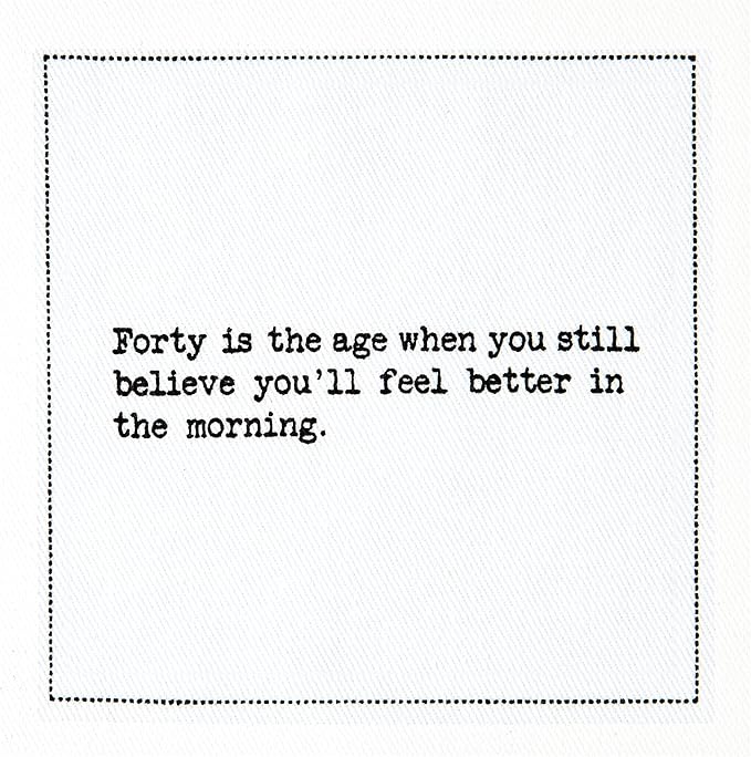 Five Star Napkins 40th Birthday Quotes White Cotton Cocktail Napkins, Beverage - Image 6