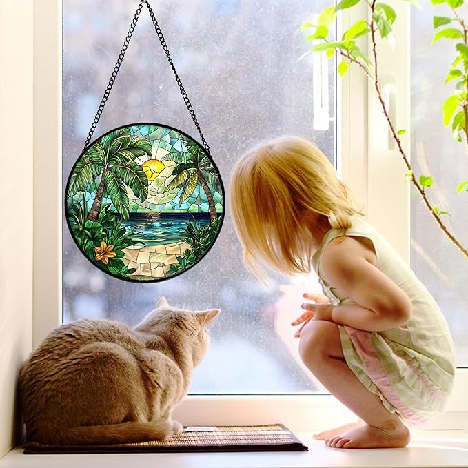 Stained Glass Window Hanging, and Mom 6.3 in - Image 2
