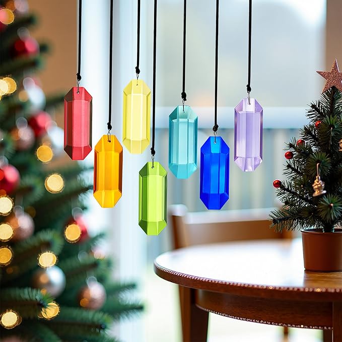 HDCRYSTALGIFTS 7pcs Crystal Suncatcher Prisms 3'' Indoor Window Hanging - Image 7