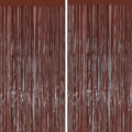 2PCS Coffee Foil Fringe Backdrop Curtains, Fringe Backdrop by GCBPartyDecorations