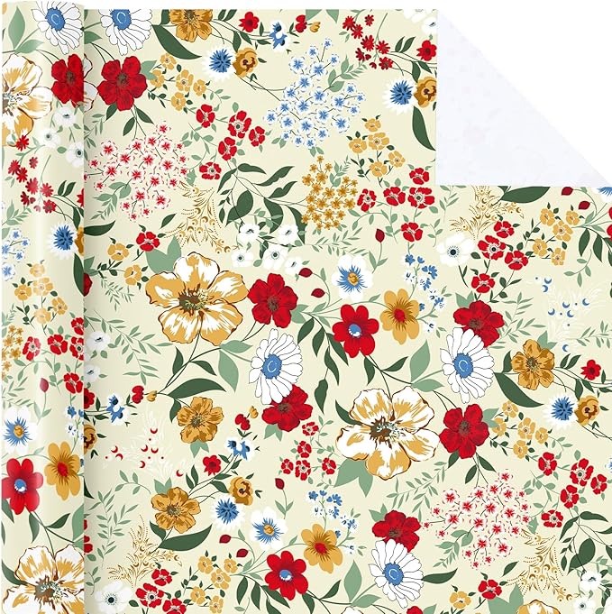 WRAPAHOLIC Floral Wrapping Paper Roll - Image 2